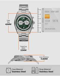 Emporio Armani - Silver Tone Chronograph Watch