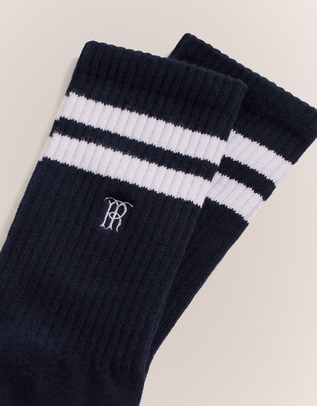 Trenery - Monogram Rib Sport Sock in Navy