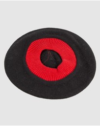 Max Alexander - Black European Made Embroidered Woolen Beret