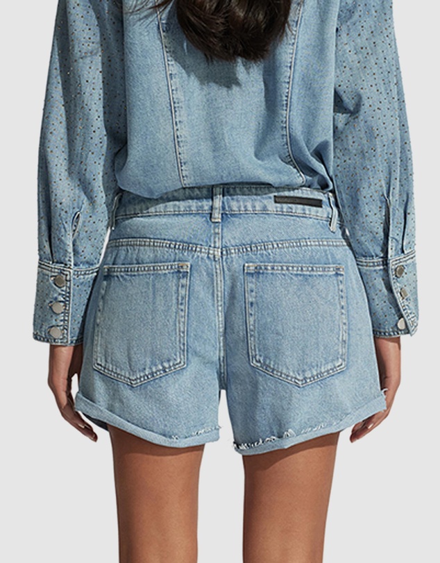 Decjuba - Isabel Rhinestone Denim Shorts