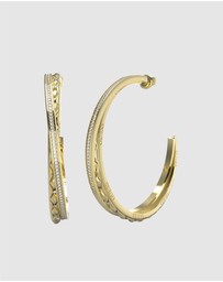 GUESS - Gold-Tone Stylish Guess Bangle Earrings