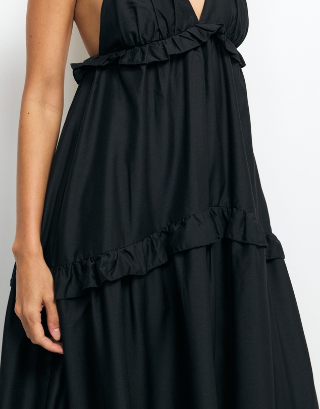 AERE - Ivara V-Neck Tiered Maxi Dress