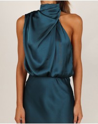 Petal & Pup - Anabelle Halter Neck Midi Dress - Teal