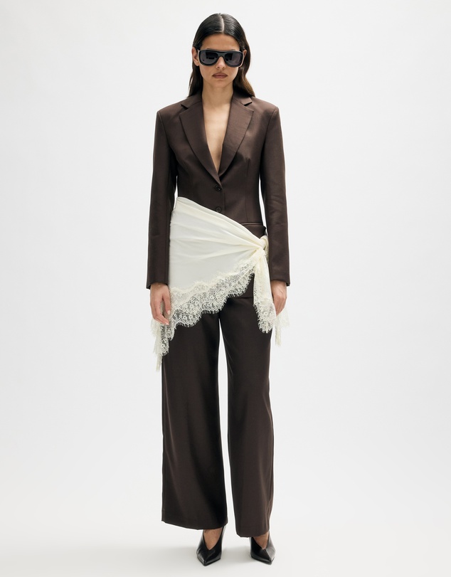 Minima Esenciales - Fior Blazer With Detachable Lace Scarf