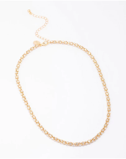 Lovisa - Gold Plated Diamante Fireball Chain Necklace