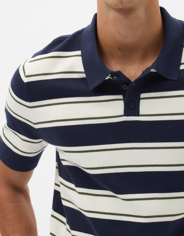 AERE - Cotton Stripe Knit Polo