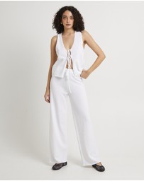 Subtitled - Libby Tie Front Knit Top