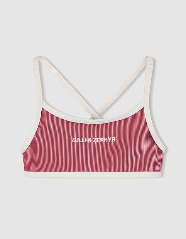 Zulu & Zephyr Mini - Mini Stripe Logo Bikini Top - Kids-Teens