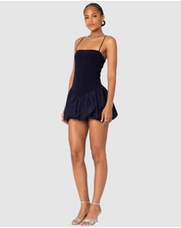 EDIKTED - Ribbed Bubble Skirt Mini Dress