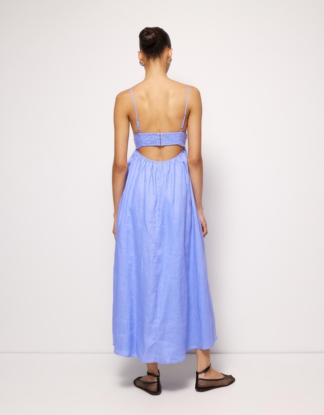 Revibe - Repaired AERE Saige Linen Midi Dress - AU 12