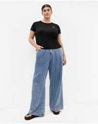 City Chic - Plus Size Cherry Tee - black