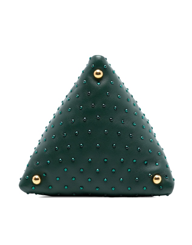 Pre-Loved by Azura Reborn - Pre-Loved Mini Lambskin Crystal Embellished Triangle Handbag