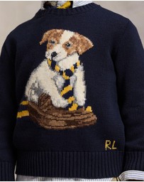 Polo Ralph Lauren - Dog-Intarsia Cotton Sweater - ICONIC EXCLUSIVE - Babies-Kids