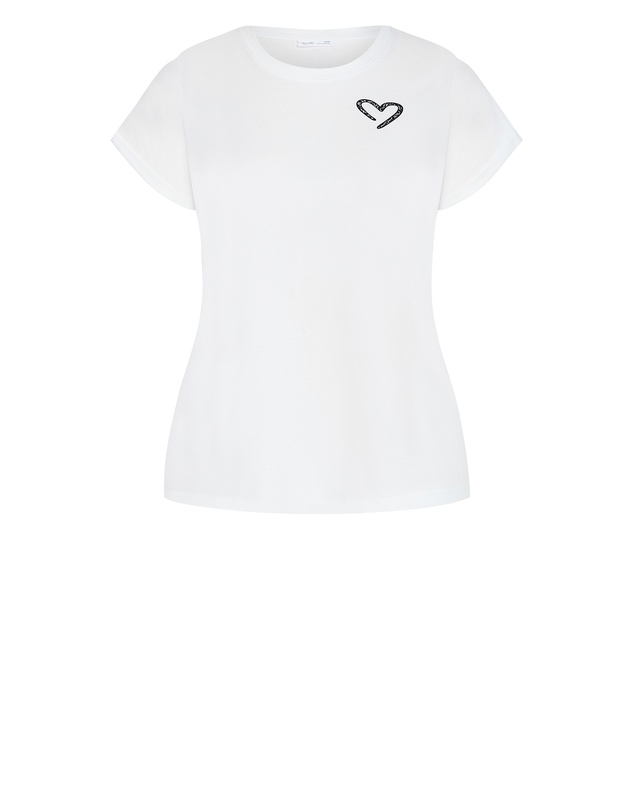 City Chic - Plus size Davina Cotton Tee - ivory
