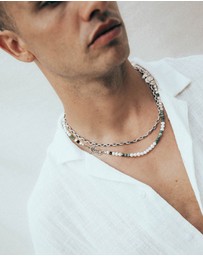 Haze & Glory - ICONIC EXCLUSIVE - Necklace Men Crazy Pearl 925 Sterling Silver