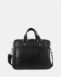 Pierre Cardin - Pierre Cardin Men's Leather Rustic Business/Laptop Bag