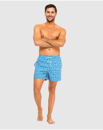Tolu Australia - Boardshorts with Pale Blue Fishes