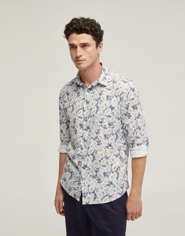 Oxford - Holloway Linen Blend Printed Shirt