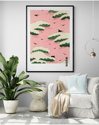 Inka Arthouse - Pink Clouds Japanese Art Print