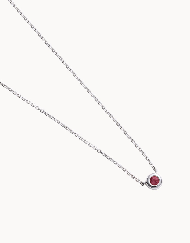 Kirstin Ash - Petite Birthstone Necklace July Ruby