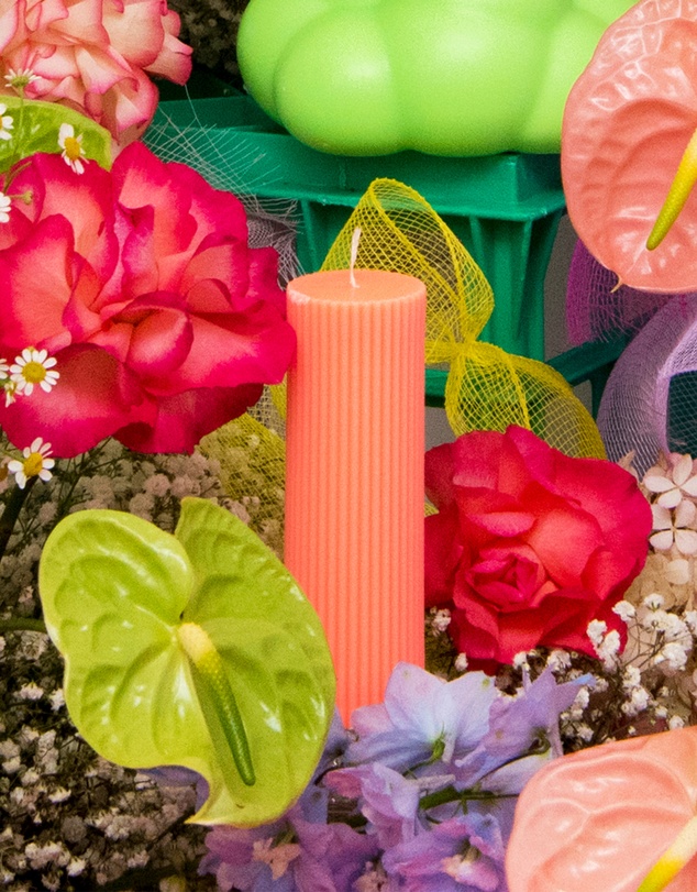 XRJ Celebrations - Pillar Neon Orange Candle