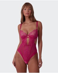 Bras N Things - Vamp Be Mine Bodysuit - Dark Pink