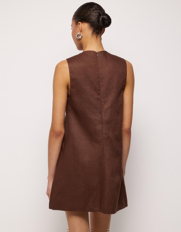 AERE - Haven Linen Beaded Mini Dress