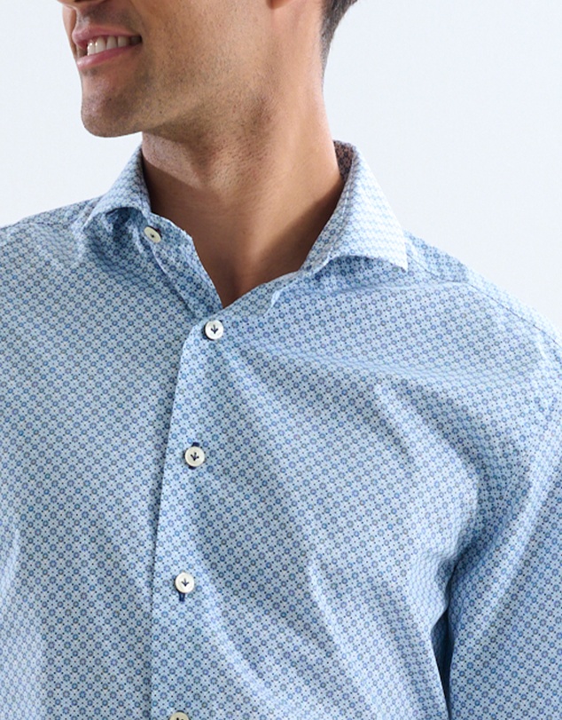 3 Wise Men - 3 Wise Men Washington Blue Print Shirt