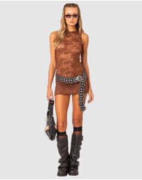 EDIKTED - Janina Sheer Lace Mini Dress