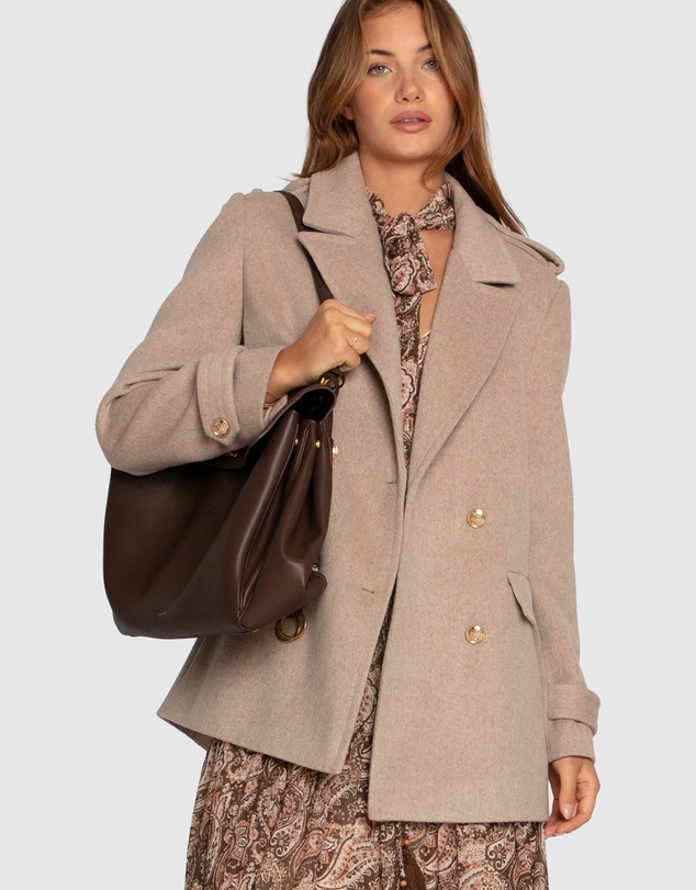 Belle & Bloom - Harbour Military Wool Blend Pea Coat