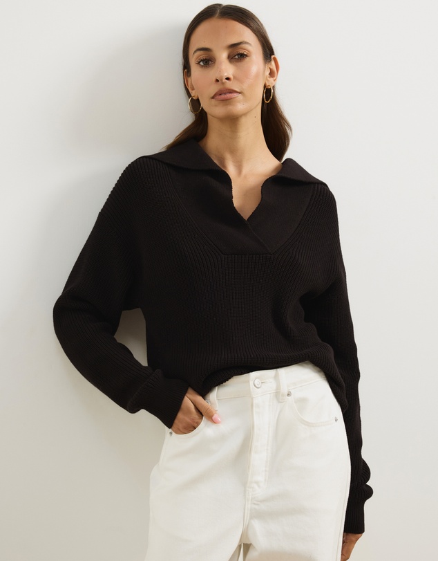Atmos&Here - Natalie Oversized V-Neck Knit Jumper