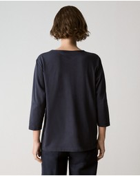 Trenery - Cotton 3/4 Sleeve T-shirt in Night Sky