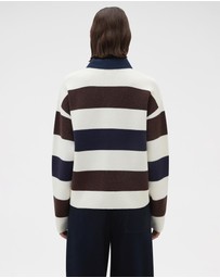 Oroton - Contrast Collar Rugby Knit Top