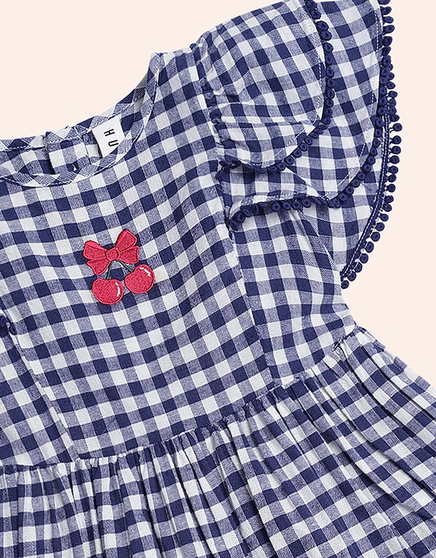Huxbaby - Cherry Pie Frill Dress Checks - Babies