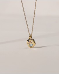 Elli Jewelry - Necklace Gemstone Pendant 925 Sterling Silver Gold-Plated