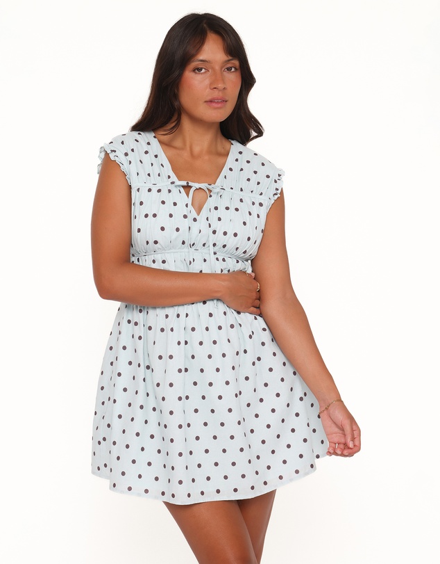 Petal & Pup - Pipper Mini Dress - Blue Polka Dot