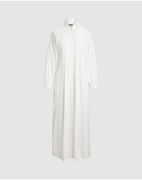 Polo Ralph Lauren - Pleated-Bib Cotton Maxi Shirtdress - ICONIC EXCLUSIVE
