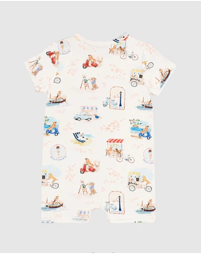 Bebe by Minihaha - Alexi Organic SS Zip Romper - Babies
