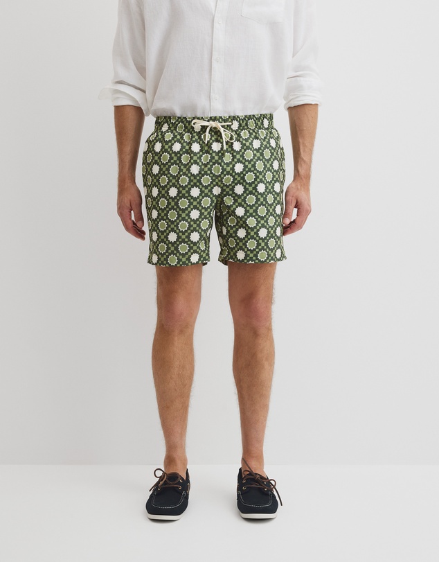 Country Road - Recycled Polyester Tile Print Swim Short