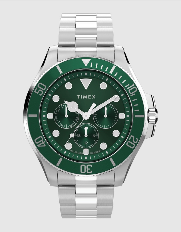 TIMEX - Harborside Coast Multifunction 43mm Stainless Steel Bracelet Watch