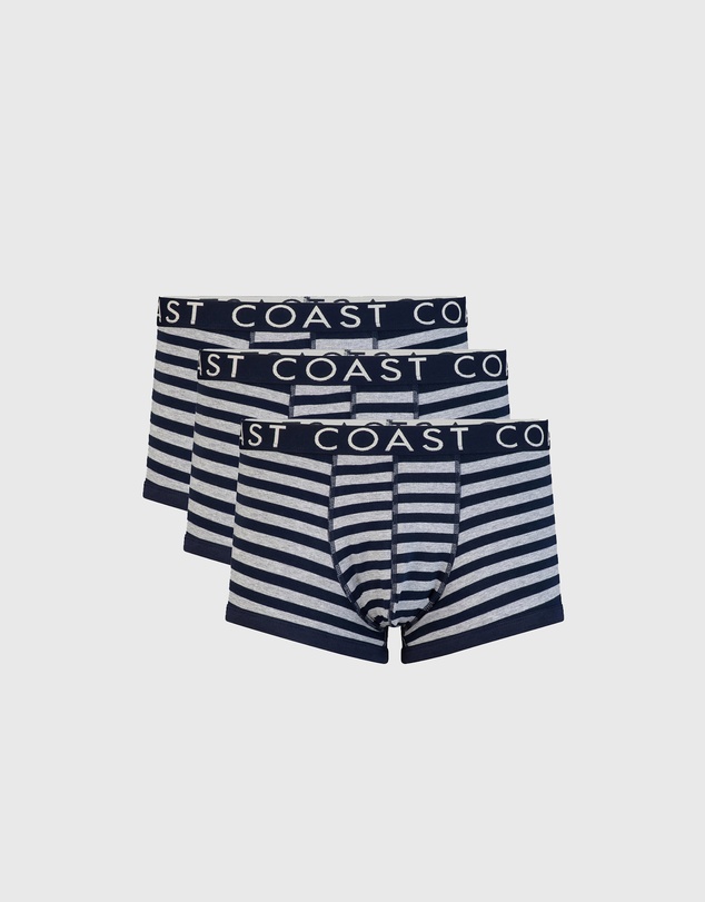 Coast Clothing - 3 Pack Stripe Boxer Briefs