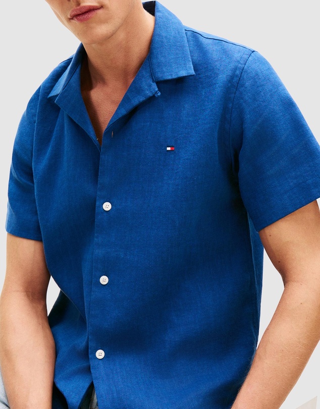 Tommy Hilfiger - Regular Fit Linen Blend Short Sleeve Shirt