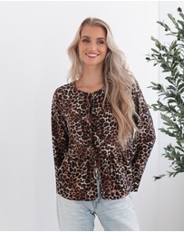 Esther & Co - Saveria Top - Brown Print