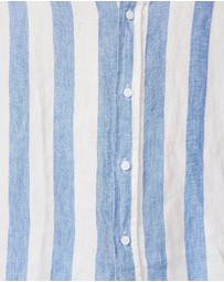 Vacay Swimwear - Blue Stripe Linen Shirt