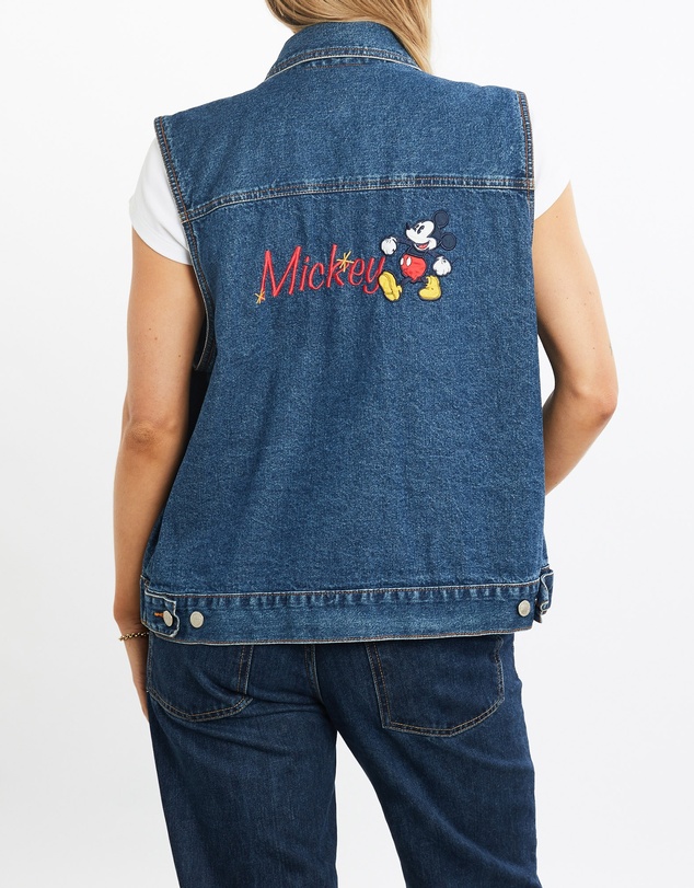 Vintage by The Real Deal - Pre Loved - Vintage 90s Disney Mickey Mouse Denim Vest
