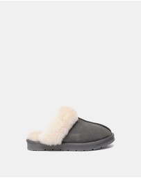 EVERAU - EverAU Ugg Muffin Slipper Suede Cow Suede Upper House Shoes