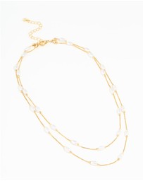 Lovisa - Gold Plated Pearl Layered Necklace