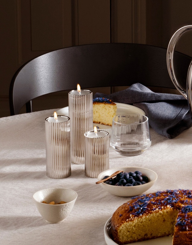 Georg Jensen - Bernadotte Tealight & Taper 3 pieces