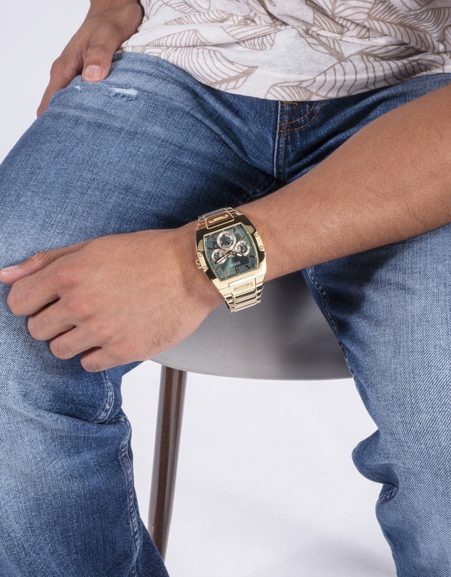 GUESS - Guess Phoenix Gold Tone & Green