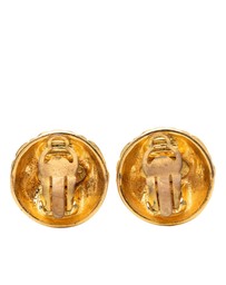 Pre-Loved by Azura Reborn - Pre-Loved Gold Plated CC Quilted Round Clip On Earrings